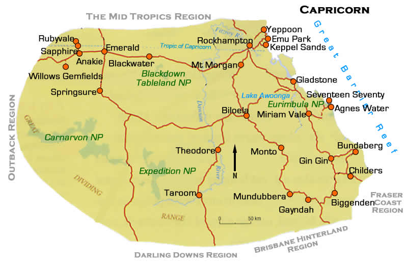 capricorn coast map